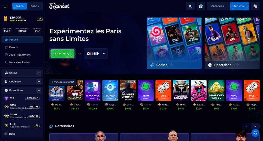 Présentation du site Rainbet France Avis sur Casino Rain Bet en ligne
