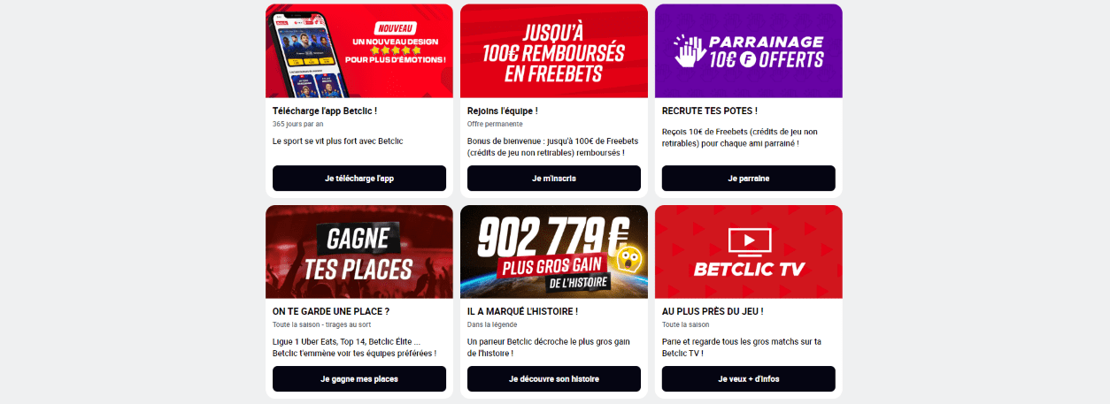 Bonuses au Bet-Clic Casino Top Bonus avec Depot Minimum en CasinoBetClic