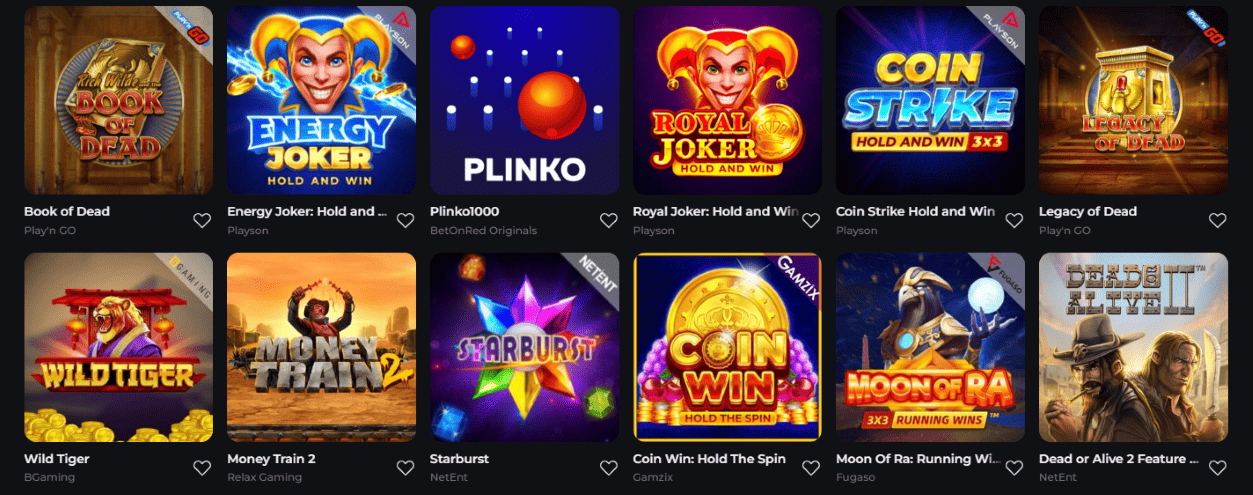 Avis des Meilleurs Jeux au Casino Bet On Red en Ligne 2026