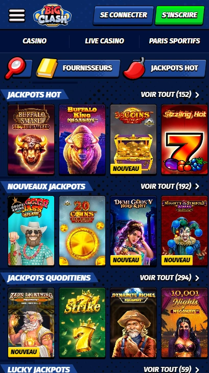 Meilleurs Jackpots sur Jeux au FR Big Clash sur Internet