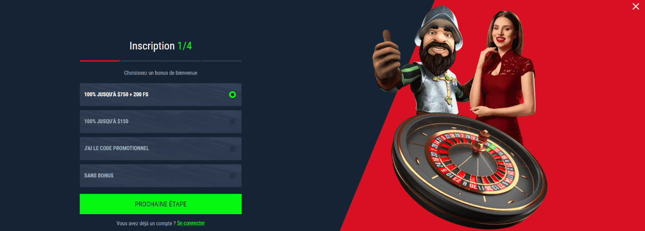 Inscription Connexion à CasinadoCasino Français et Obtenir Code Promo