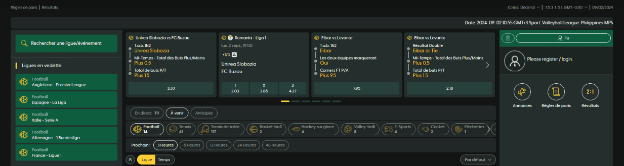Parier sur des Événements Sportifs au Casinia-Casino en Ligne