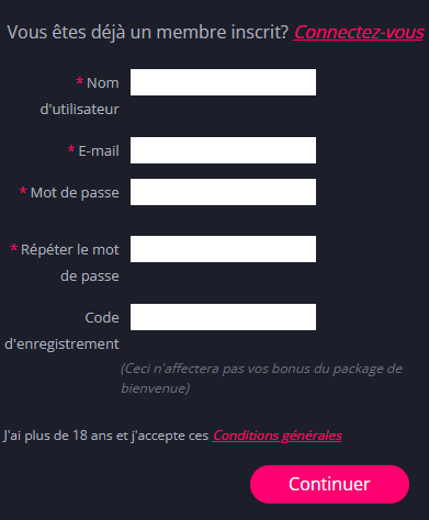 s'inscrire Se connecter à CasinoDisco mon compte