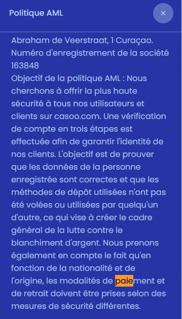 Dépôt et Retrait des Fonds sur FR Casoo au Mon Compte