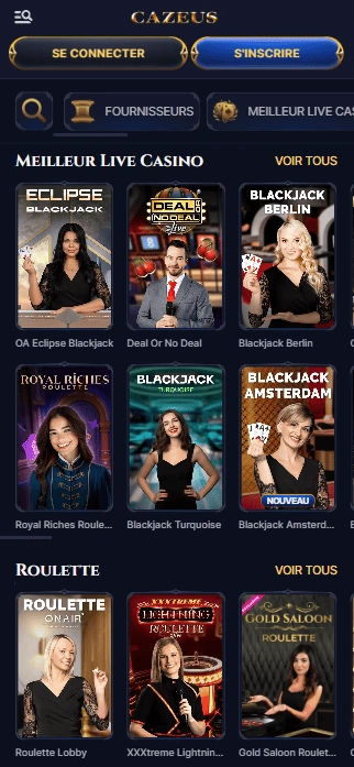 Live Jeux sur CaZeus Essayer de Jouer Français CasinoCaZeus avec Jeux en Direct
