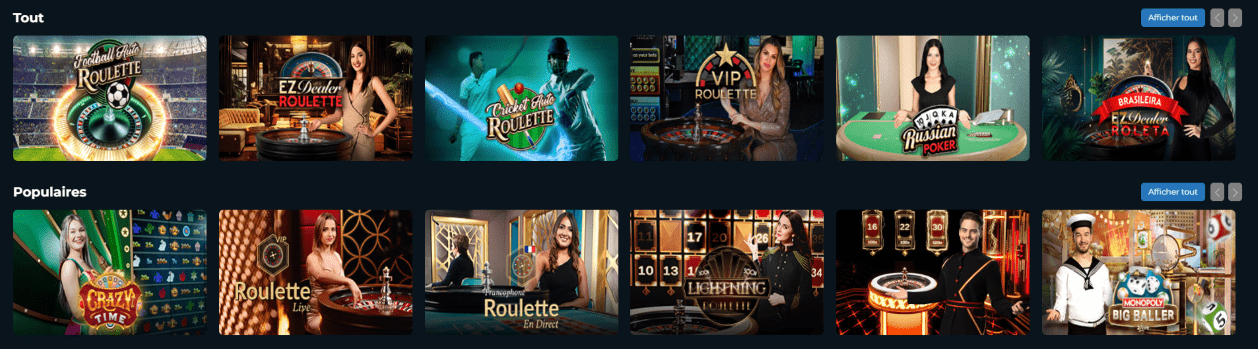 Top Jeux avec Croupier en Direct au Casino en Ligne Exclusive Bet