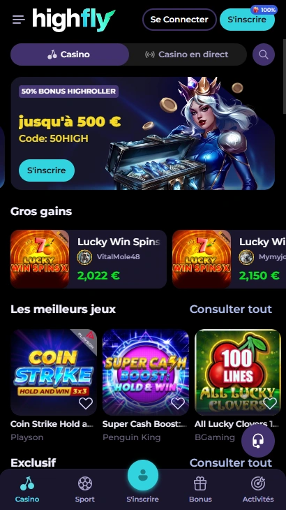 Revue du HighFlyBet Casino Francophone High Fly Bet Avis pour les Joueurs 2026