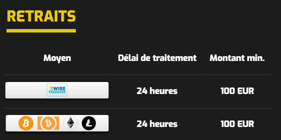 retrait Casino Intense FR retrait de fonds