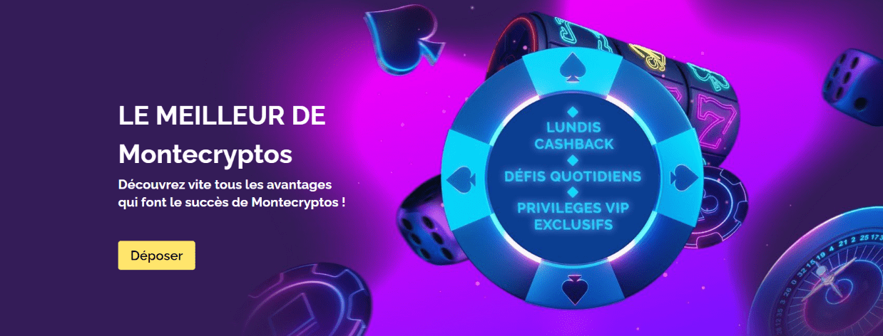 Welcome Bonus au Monte-Cryptos Casino Casino MonteCryptos Bonus, Promotion et Offres