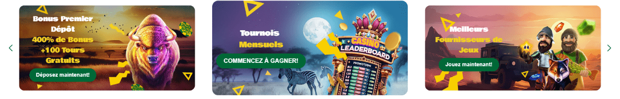 Bonuses au Savanna Wins Casino SavannaCasino sur Internet avec Top Bonus sans Dépôt et Autres Promos et Offres