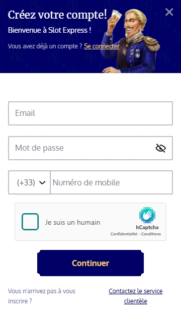 Connexion et Inscription à ExpressSlot Casino en France