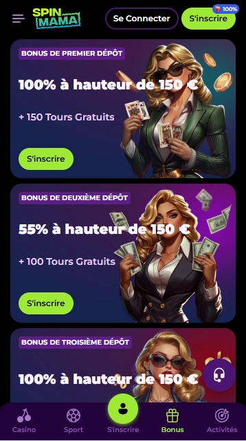 Bonus de Bienvenue en Casino Spin Mama Profitez de Spin Mama Avis avec Bonus sans Dépôt pour Gagnants