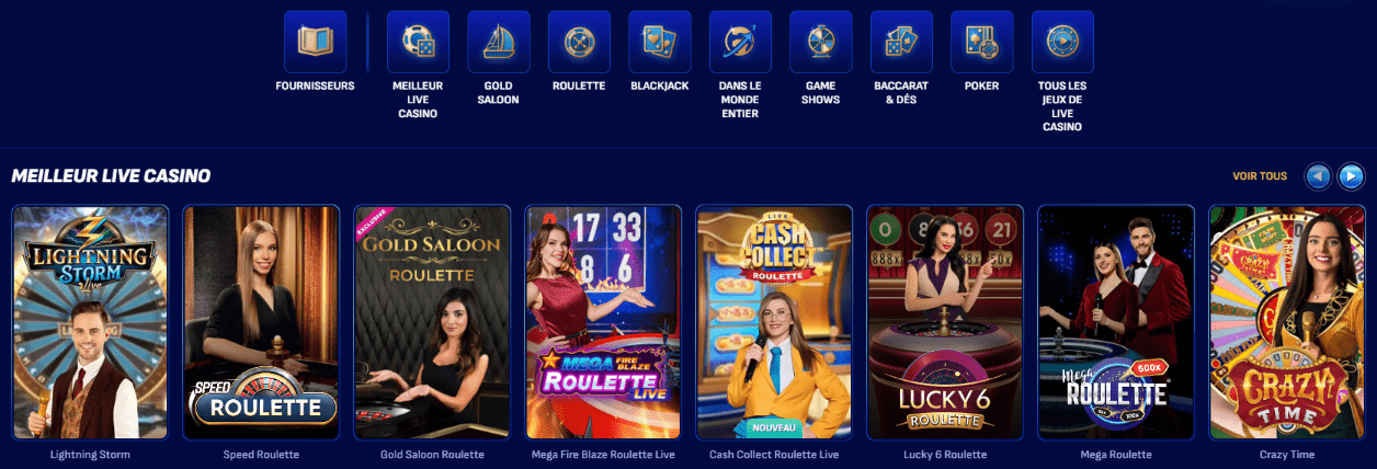 Casino en Direct au Wonaco Casino Top Live Casino Jeux en Ligne Wonaco Francophone